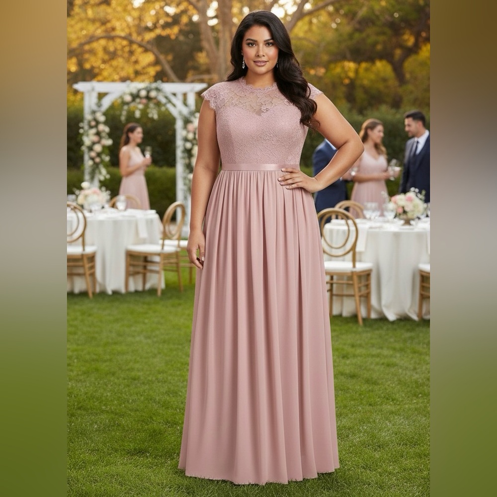 Formal Floral Lace Maxi Dress Like New Condition